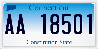 CT license plate AA18501