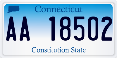 CT license plate AA18502