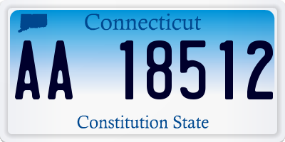 CT license plate AA18512