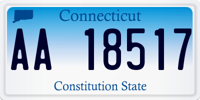 CT license plate AA18517