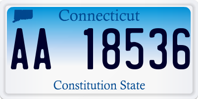 CT license plate AA18536