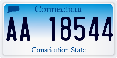 CT license plate AA18544