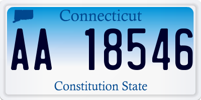 CT license plate AA18546