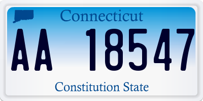 CT license plate AA18547