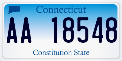 CT license plate AA18548