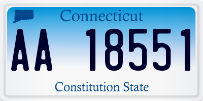 CT license plate AA18551