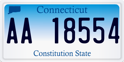 CT license plate AA18554