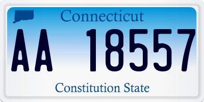 CT license plate AA18557