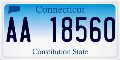 CT license plate AA18560