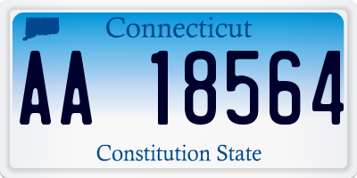 CT license plate AA18564