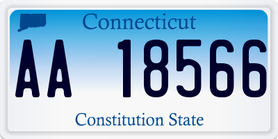 CT license plate AA18566