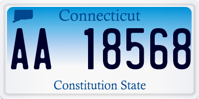 CT license plate AA18568