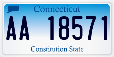 CT license plate AA18571