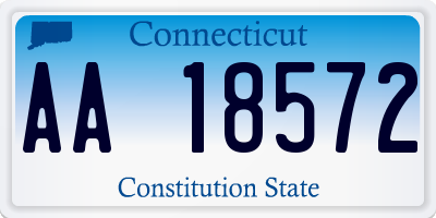 CT license plate AA18572