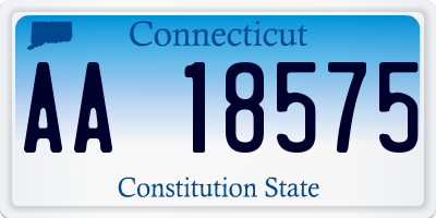 CT license plate AA18575