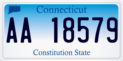 CT license plate AA18579