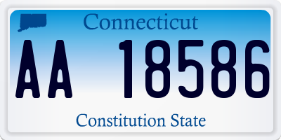 CT license plate AA18586