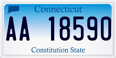 CT license plate AA18590