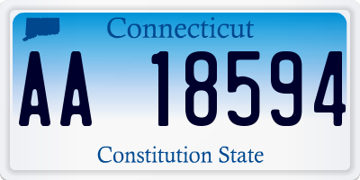 CT license plate AA18594