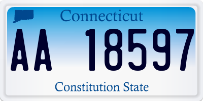 CT license plate AA18597