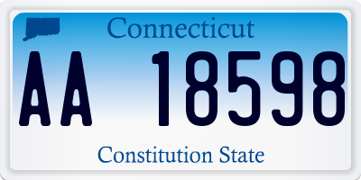 CT license plate AA18598