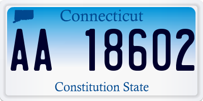 CT license plate AA18602