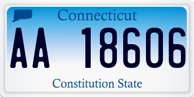 CT license plate AA18606