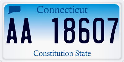 CT license plate AA18607