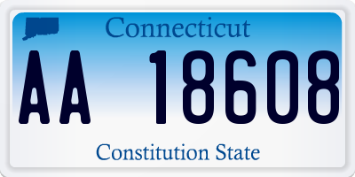 CT license plate AA18608