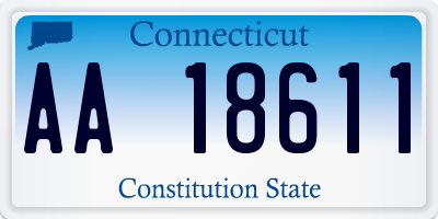 CT license plate AA18611