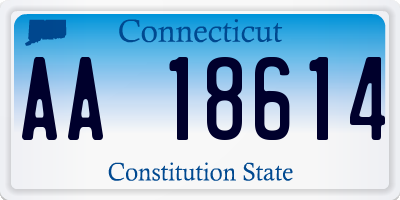 CT license plate AA18614