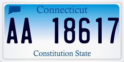 CT license plate AA18617