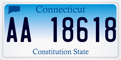 CT license plate AA18618