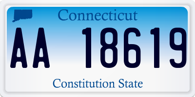 CT license plate AA18619