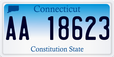 CT license plate AA18623