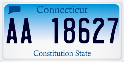 CT license plate AA18627