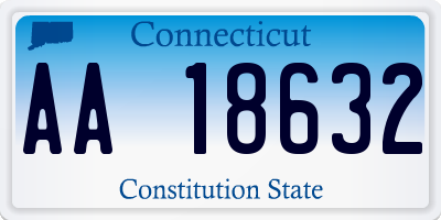 CT license plate AA18632