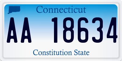 CT license plate AA18634