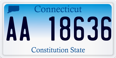 CT license plate AA18636