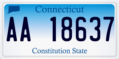 CT license plate AA18637