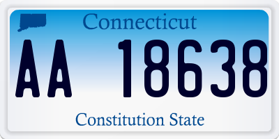 CT license plate AA18638