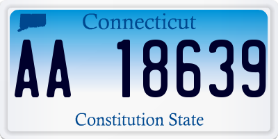 CT license plate AA18639