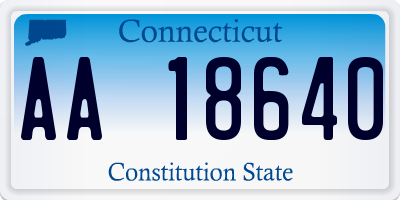 CT license plate AA18640