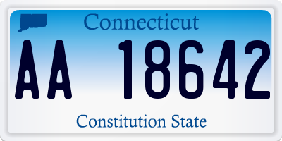 CT license plate AA18642