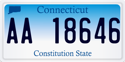 CT license plate AA18646