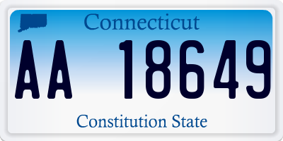 CT license plate AA18649