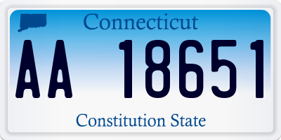 CT license plate AA18651