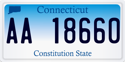 CT license plate AA18660