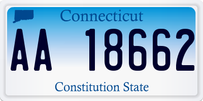 CT license plate AA18662