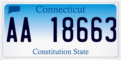 CT license plate AA18663